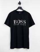 Boss Bodywear Large Logo Sun Protection T-shirt In Black