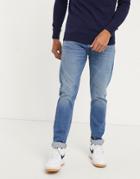 Lee Jeans Luke Slim Tapered Jeans In Light Blue Wash-navy