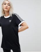 Adidas Originals Adicolor Three Stripe T-shirt In Black - Black