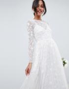 Asos Edition All Over Embellished And Embroidered Wedding Dress - White