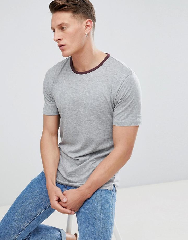Troy Melange Ringer T-shirt - Purple