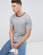 Troy Melange Ringer T-shirt - Purple