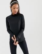 Asos 4505 Long Sleeve Top With Roll Neck-black