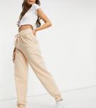 Asyou Roll Waist Sweatpants In Tan-brown