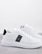 Brave Soul Chunky Sneakers With Logo Panel In White