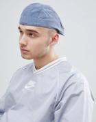 Asos Flat Cap In Blue Peached Fabric - Blue