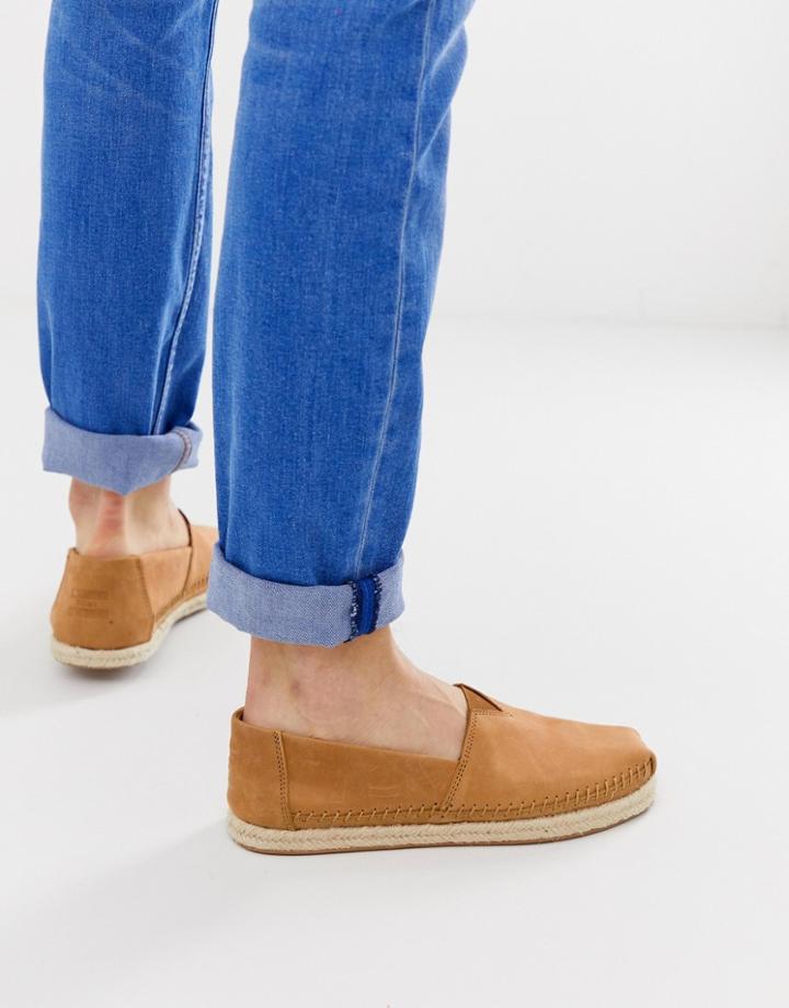 Toms Espadrilles In Tan Leather - Tan