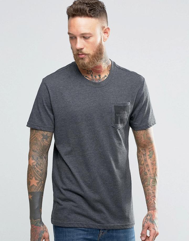 The North Face T-shirt With Pocket Box Logo In Gray - Gray