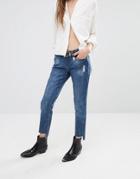 Blank Nyc Cropped Skinny Jeans With Stepped Raw Hem - Blue