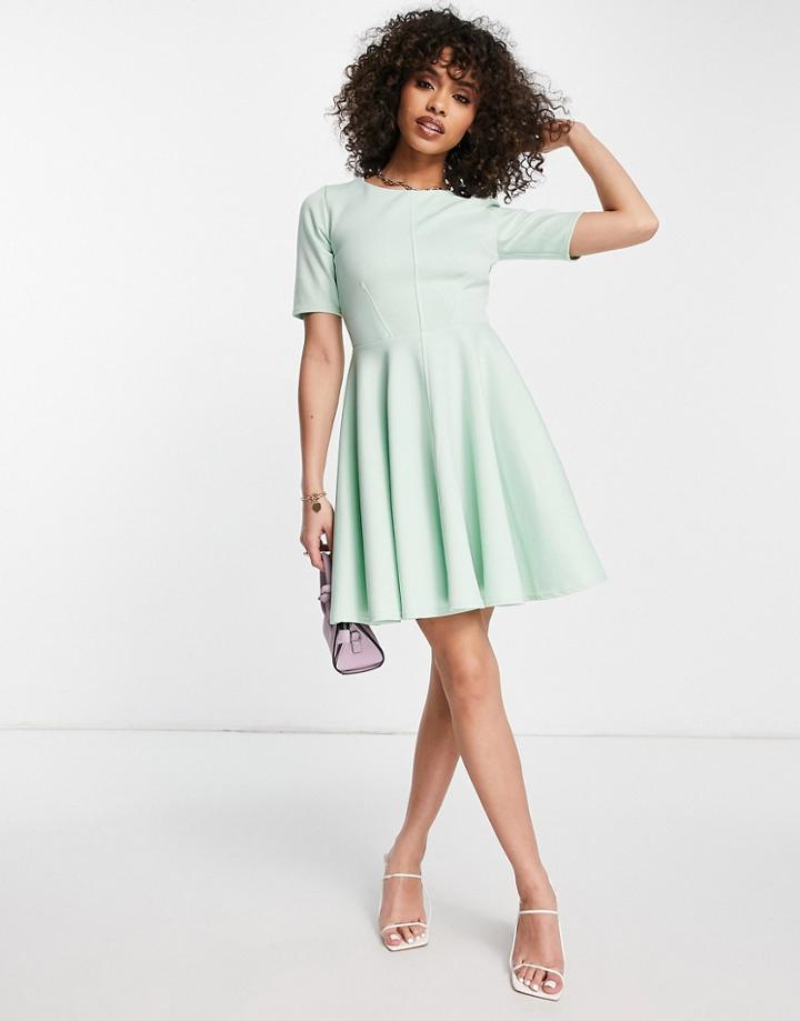 Closet London Scuba Mini Prom Dress In Mint-green