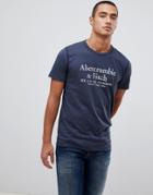 Abercrombie & Fitch Address Logo Print T-shirt In Navy - Navy