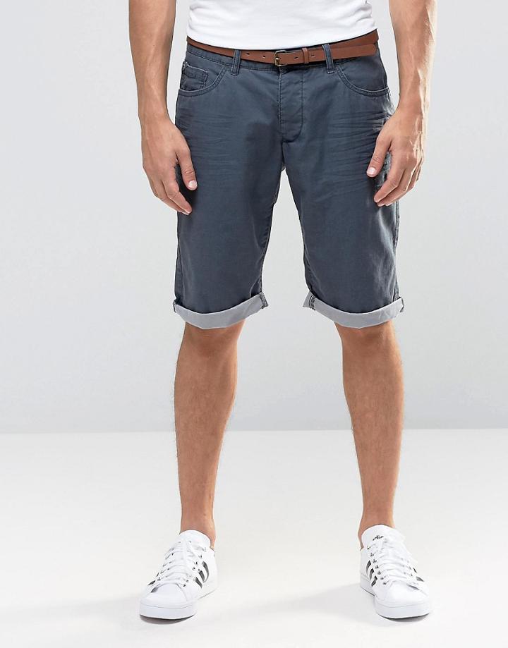 Esprit Chino Shorts With Belt - Navy