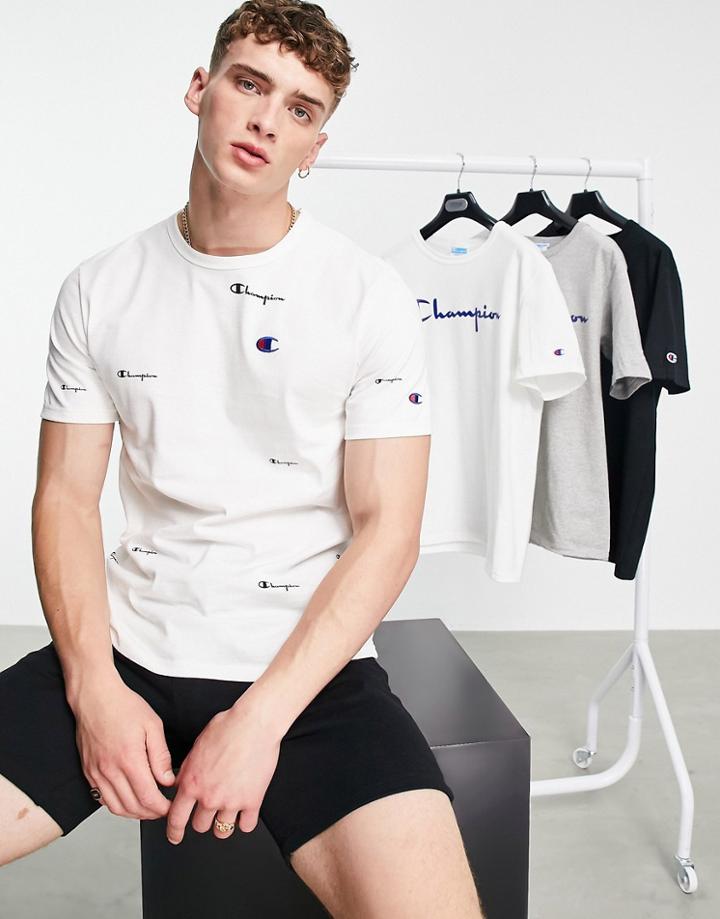 Champion Repeat Logo T-shirt In White