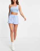 Na-kd Frill Shorts In Light Blue-blues