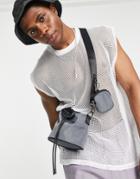 Asos Design Mini Duffle Cross Body In Gray