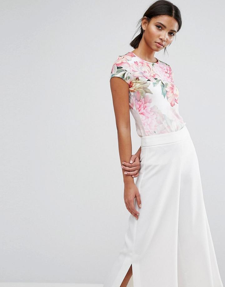 Ted Baker Painted Posie Fitted Tee - Multi