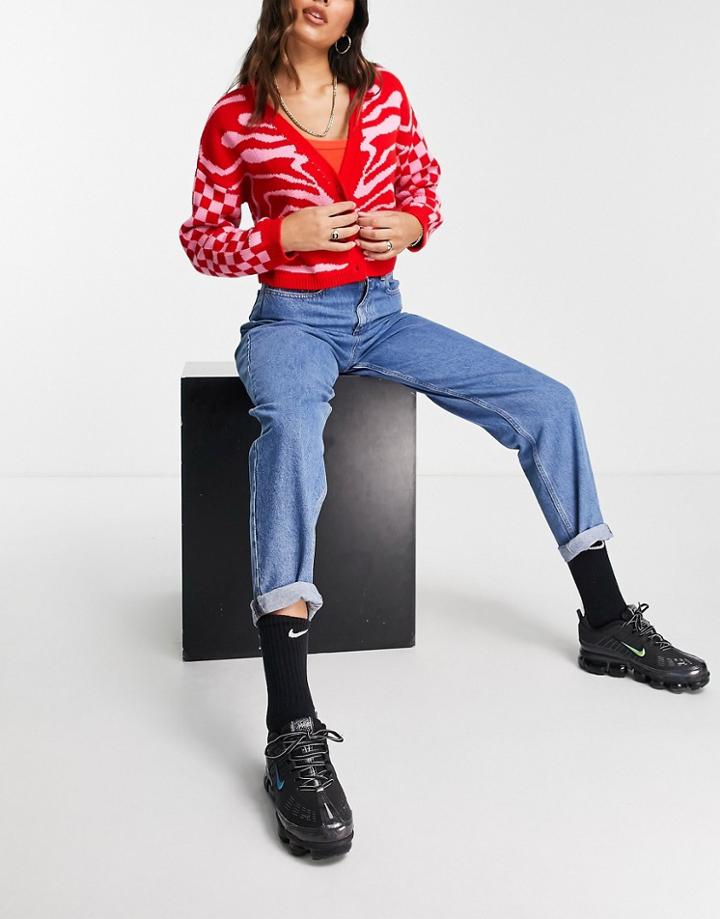 Jjxx Lisbon Mom Jeans In Medium Blue Denim-blues