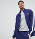 Sixth June Tall Track Jacket In Blue With Side Stripe - Blue