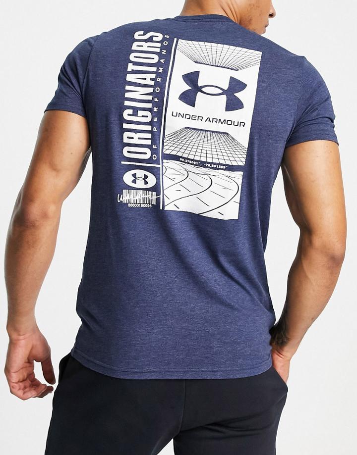 Under Armour Training T-shirt With Backprint In Navy