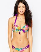 Pour Moi Bamboo Padded Underwired Bikini Top - Blue Mix