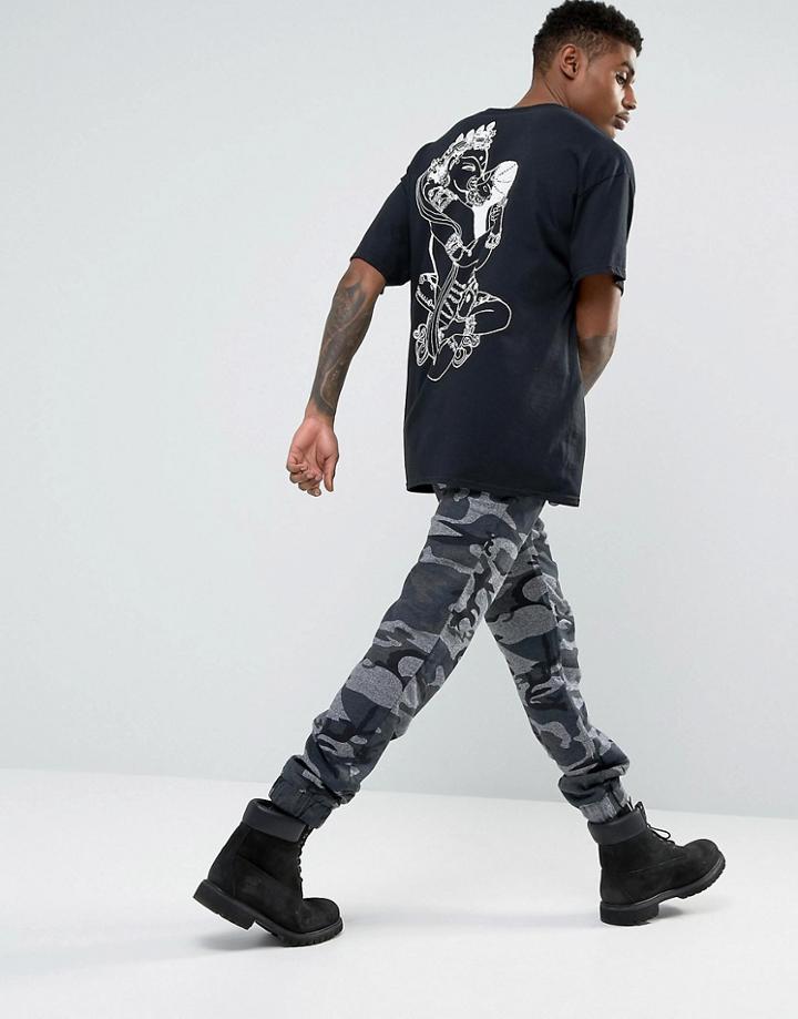 Hnr Ldn Oversized Back Print T-shirt - Black