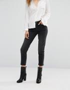 Mango Studded Mom Jeans - Black