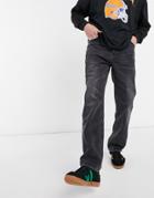 Asos Design Dad Jeans In Vintage Washed Black