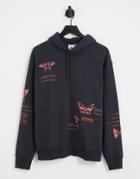 Adidas Originals Adventure Hoodie In Black With Butterfly Print