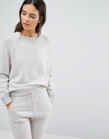Les 100 Ciels Cashmere Zip Back Sweater - Gray