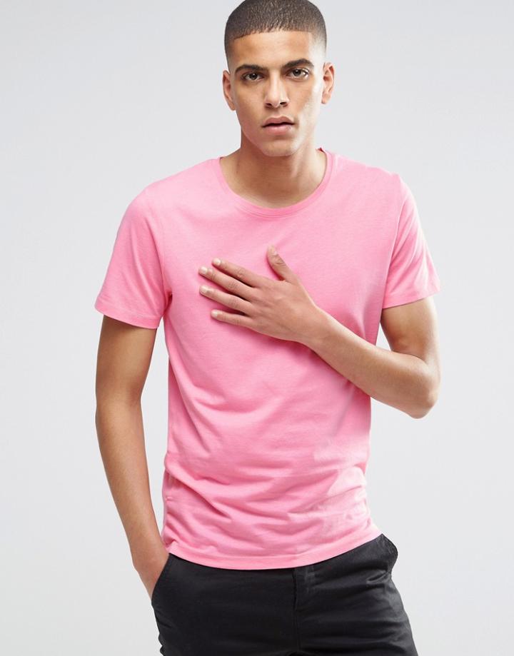 Selected Homme Short Sleeve Crew Neck T-shirt - Pink