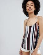 Only Stripe Cami With Cross Straps - Multi