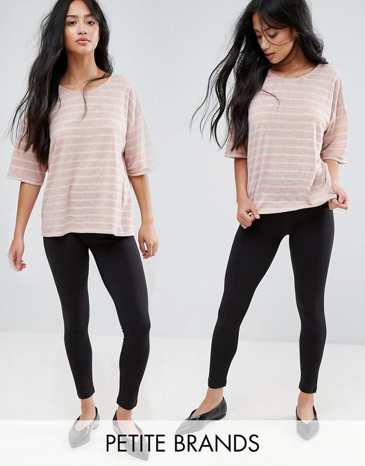 New Look Petite 2 Pack Leggings - Black