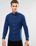 Esprit Long Sleeve Shirt In Slim Fit - Dark Blue