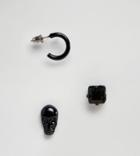 Designb Skull Stud Earrings In Black Exclusive To Asos - Black