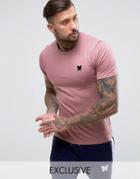 Good For Nothing Muscle T-shirt In Pink With Chest Logo - Pink