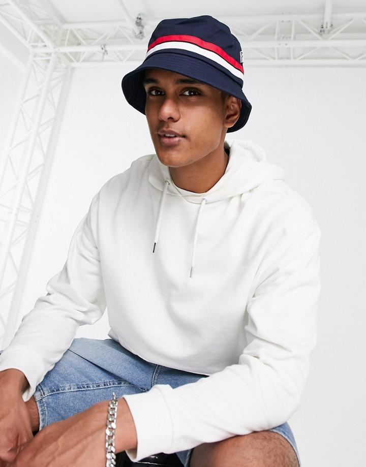 Ben Sherman Stripe Bucket Hat In Navy