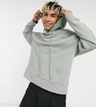 Collusion Oversized Hoodie In Green Heather Fabric Set