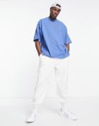 Topman Extreme Oversized Fit Organic T-shirt In Mid Blue