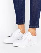 Fred Perry White And Pink Leather Sneakers - White