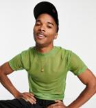 Collusion Vintage Cropped Fit T-shirt In Mesh With Print-green