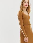 Asos Design Two-piece Sweater In Rib With Tipping-stone