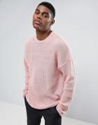 Asos Slouchy Sweater In Pink - Pink