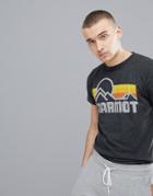 Marmot Coastal T-shirt With Vintage Mountain Chest Logo In Charcoal - Gray
