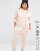 Missguided Plus Sweat Top With Roll Up Hem - Pink
