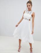 Asos Design Pinafore Midi Dress - White