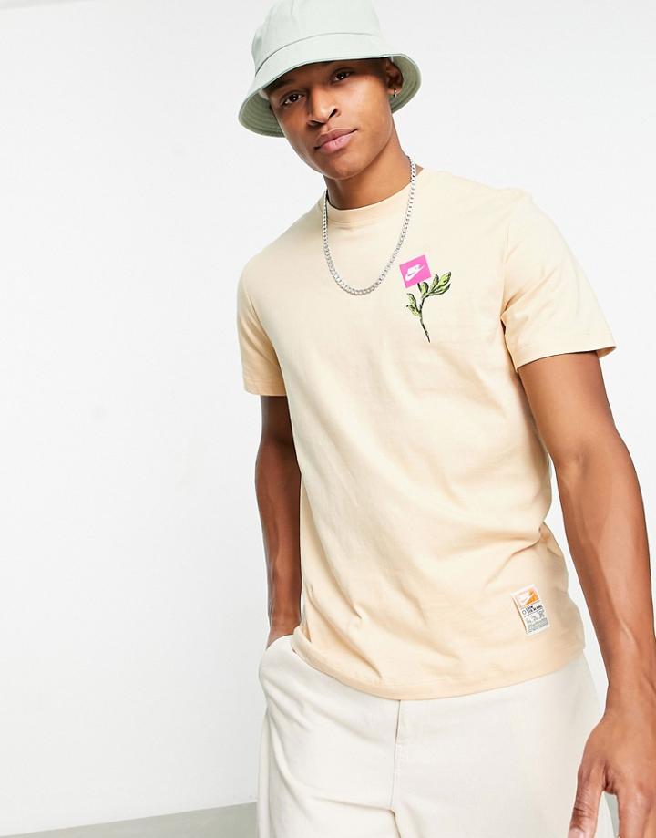 Nike 'grow Your Soul' Print T-shirt In Peach-orange