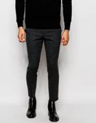 Noak Prince Of Wales Check Cropped Pants In Skinny Fit - Charcoal
