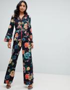 Lipsy Floral Printed Wide Leg Pants Two-piece - Multi