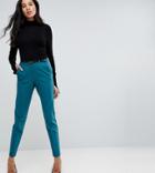 Asos Tall Cigarette Pants With Belt - Green