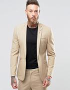Asos Super Skinny Fashion Blazer In Camel - Brown